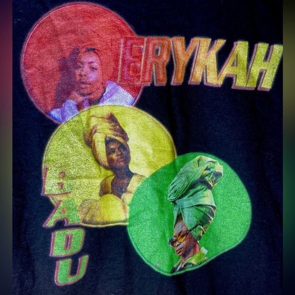 Rare Erykah Badu Black Concert T-shirt Size M - Picture 1 of 10